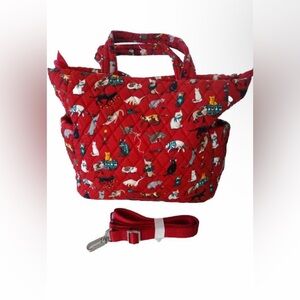 Vera Bradley tote holiday cat